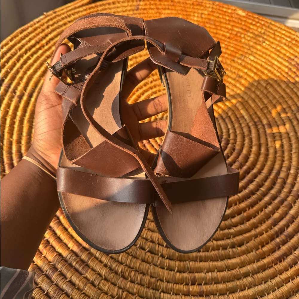 A. Giannetti Dark Brown Leather Sandals